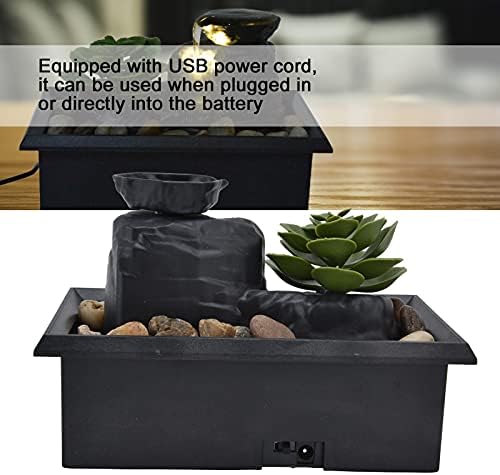 Diydeg Mini Desktop Waterfall Fountain with LED Light