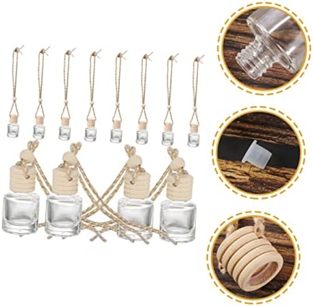 12Pcs Clear Perfume Bottles with Wood Cap for Home and Car Decoration