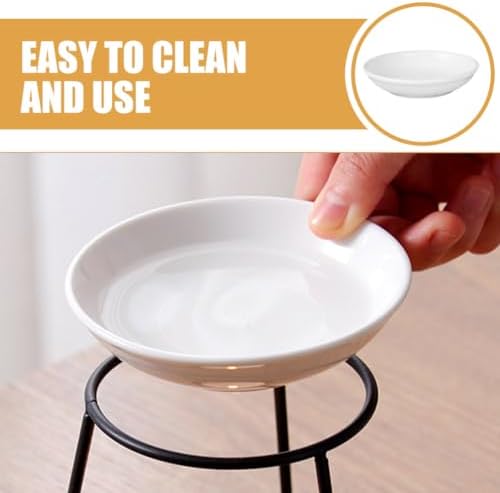 VOSAREA 6pcs Ceramic Plates for Wax Warmer Replacement Dish