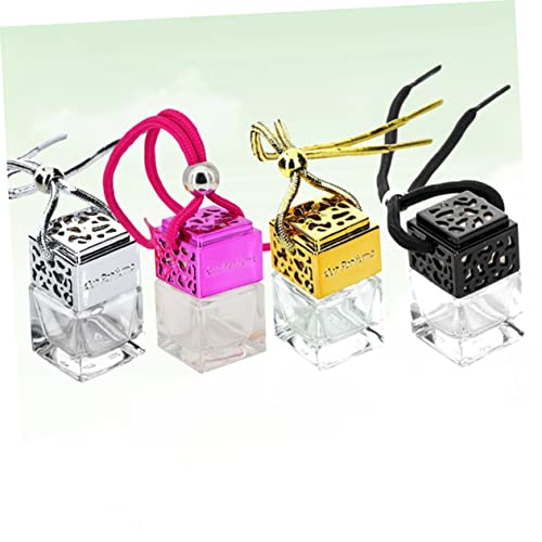 PartyKindom 4Pcs 8ml Hanging Perfume Bottle Pendant Decorative Glass Essential Oil Holder