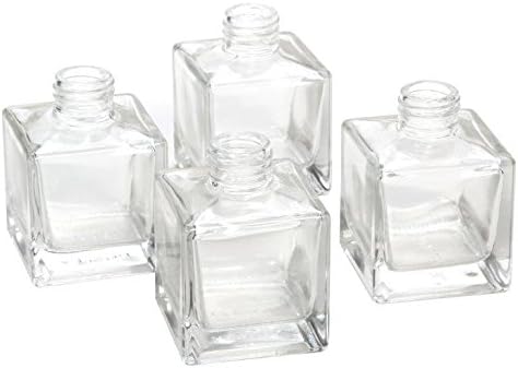 Hosley Set of 4 Square Glass Diffuser Bottles 325 High
