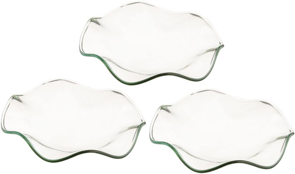 Zerodeko 3 Pcs Glass Candle Holder Replacement Dish