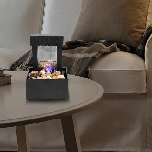Indoor 4-Tier Waterfall Fountain with Soft LED Light