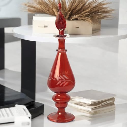 Ornamenta Hand-Blown Glass Perfume Bottle with Egyptian Engraving