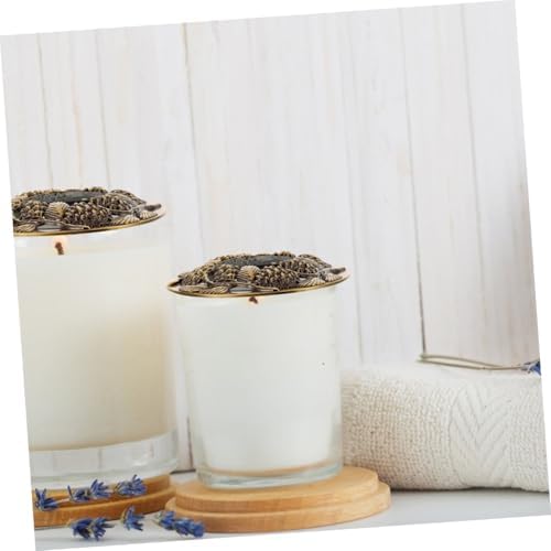 Angoily 2pcs Hollow Metal Candle Toppers for Scented Candles