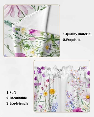 Flowers Spring Valances for Windows 2 Panel 28x36 inches