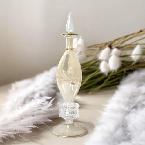Blown Glass Perfume Bottle with 14K Gold Trim