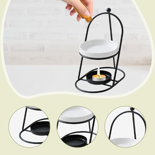 Essential Oil Burner with Removable Ceramic Bowl Black
