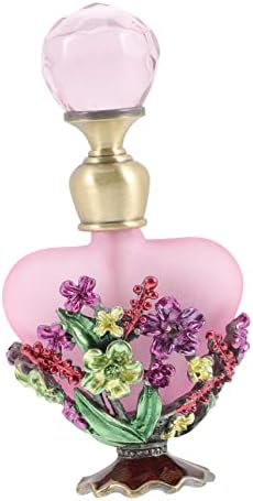 Retro Enamel Perfume Bottle 10ml Empty Glass Metal Holder