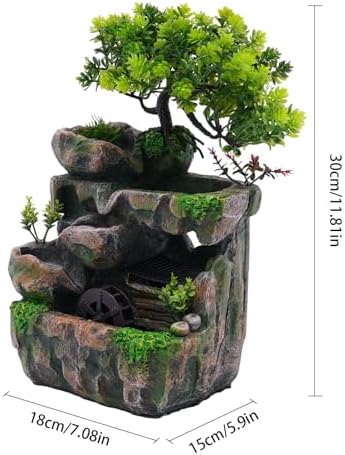 Gagalayong Tabletop Fountain with LED Lights and Natural Rocks