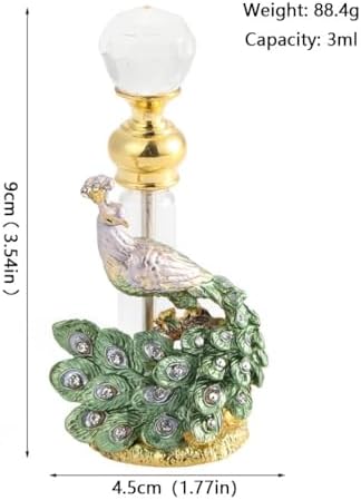 3ml Vintage Perfume Bottles Peacock Glass Decorative Scent Containers for Travel