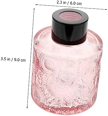 BESTYASH 4pcs Embossed Aromatherapy Glass Perfume Bottles