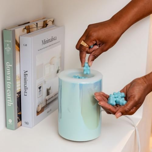 Happy Wax Iridescent Blue Warmer with 3 6 9 Hour Timer