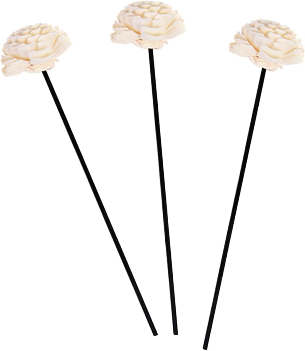Healifty 3Pcs Rattan Dried Flower Aromatherapy Diffuser Sticks for Home Fragrance Stylish Decor Accessory