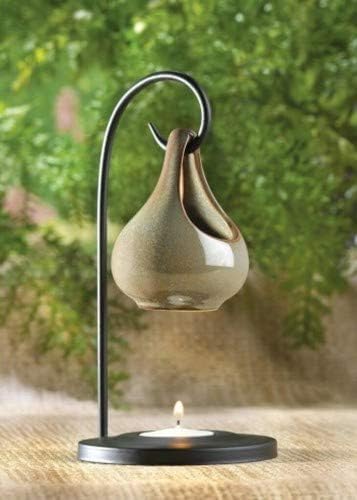Folk Art Porcelain Tear Drop Oil Warmer Candle Holder