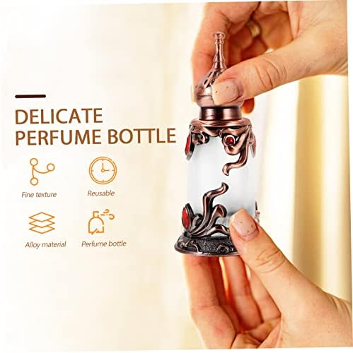 Vintage Decorative Perfume Bottle Refillable Alloy Container for Essential Oils Portable Travel Home Decor Gift
