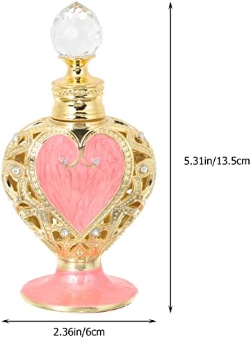 Luxshiny Heart Shaped Refillable Perfume Bottle Elegant Decorative Container for Essential Oils and Travel Use