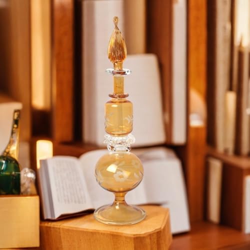 Hand Blown Amber Fragrance Glass Bottle