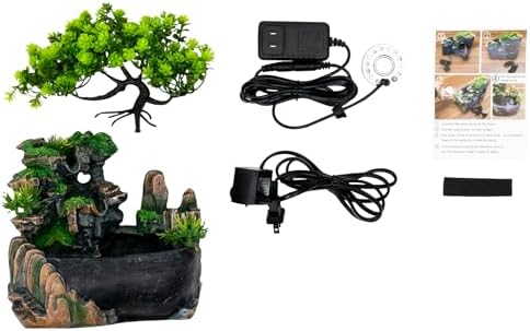 CAIHAOA Indoor Tabletop Fountain with Light and Pump