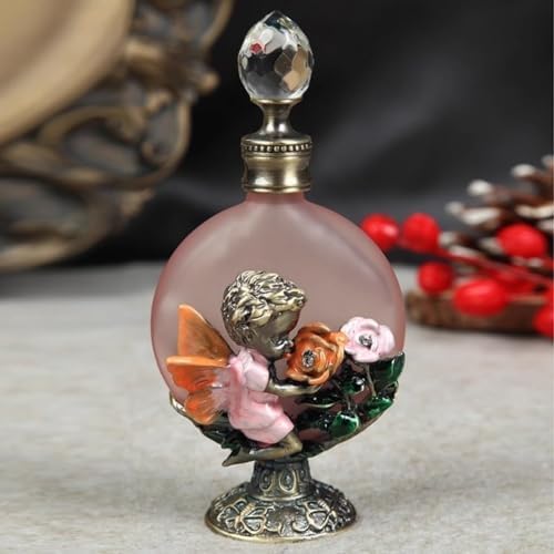 Vintage Perfume Bottle with Crystal Cover 30Ml Glass Art Decanter