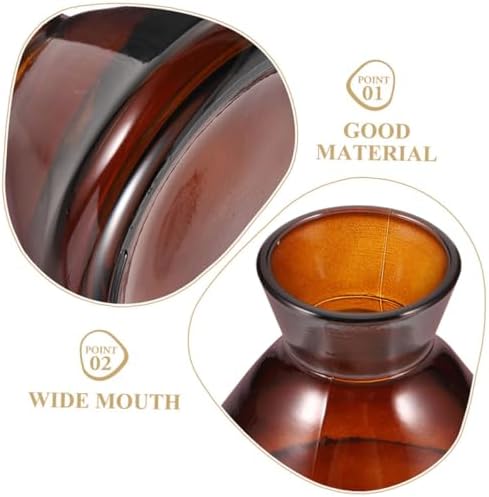 2pcs Empty Diffuser Bottle Wide Mouth Aroma Glass Decor