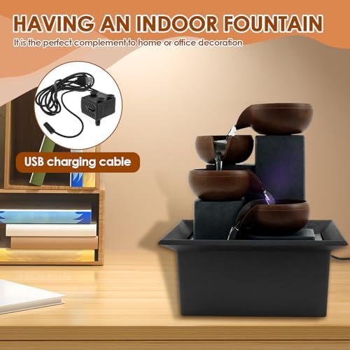 LYIYEYAN Tabletop Fountain with LED Light