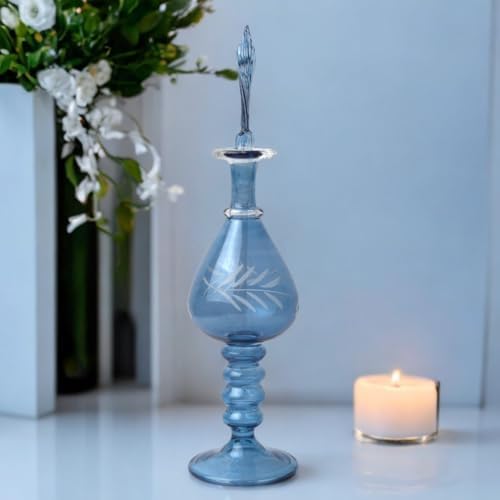 Ornamenta Handcrafted Blue Glass Perfume Bottle