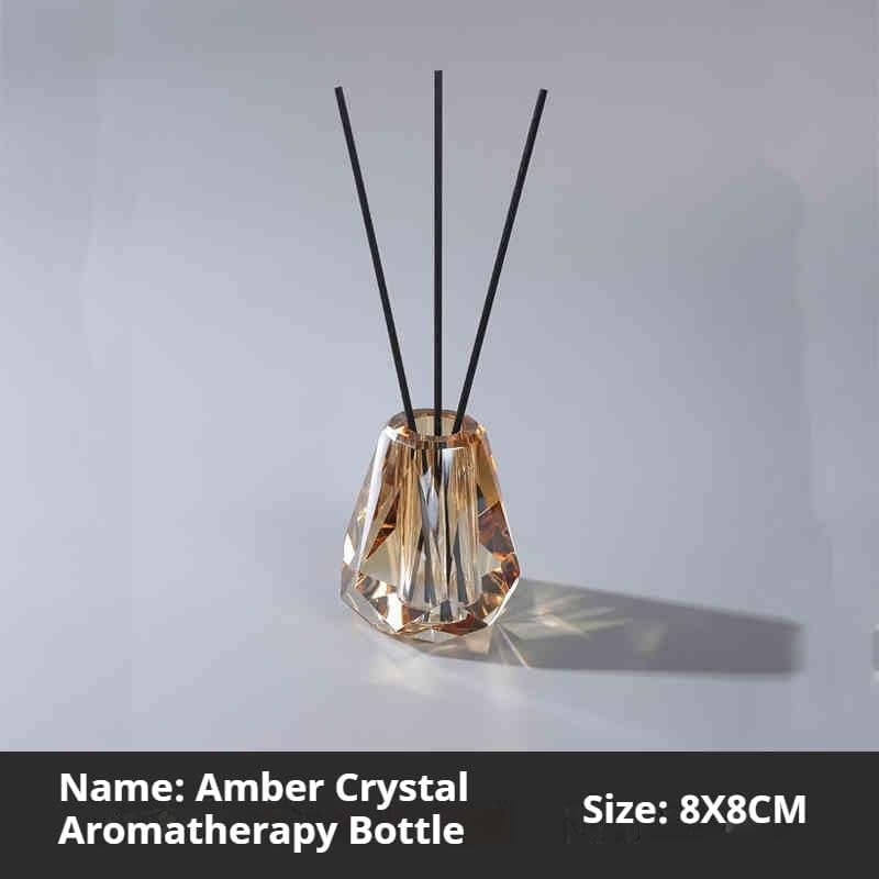 Crystal Glass Aromatherapy Bottles with Gold Accents