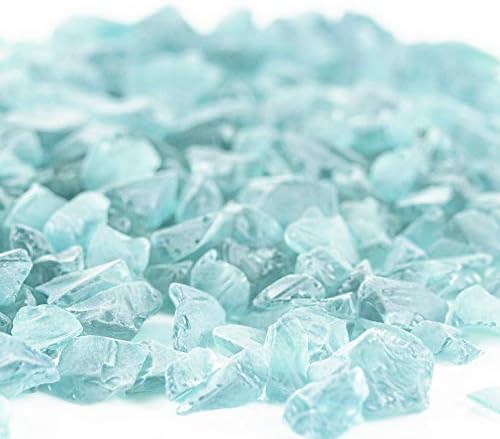 CYS EXCEL Frosted Light Blue Sea Glass Vase Filler