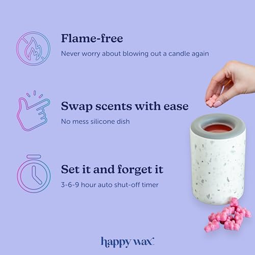 Happy Wax Iridescent Blue Warmer with 3 6 9 Hour Timer