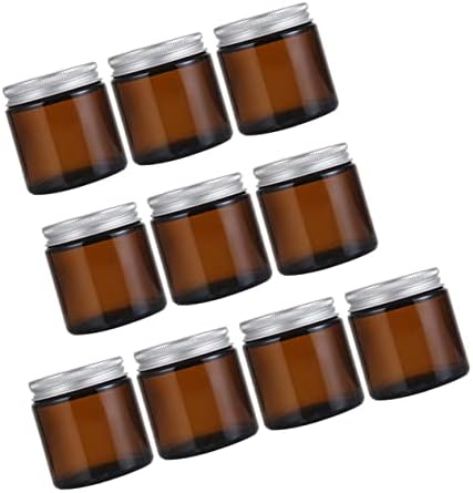 Operitacx 10pcs Glass Scented Candle Containers with Cover Bottles