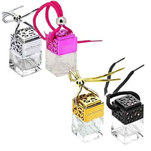 4pcs Hollow Glass Perfume Bottles with Elegant Designs