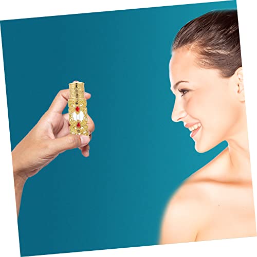 1pc Decorative Glass Perfume Bottle Vintage Style Essential Oil Container for Home and Travel