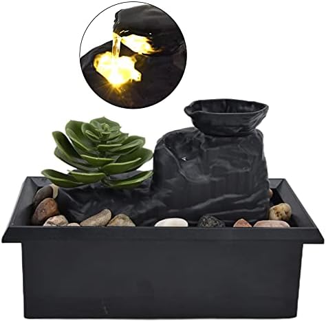 Diydeg Mini Desktop Waterfall Fountain with LED Light