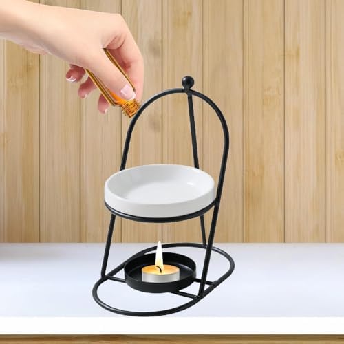 Essential Oil Burner with Removable Ceramic Bowl Black