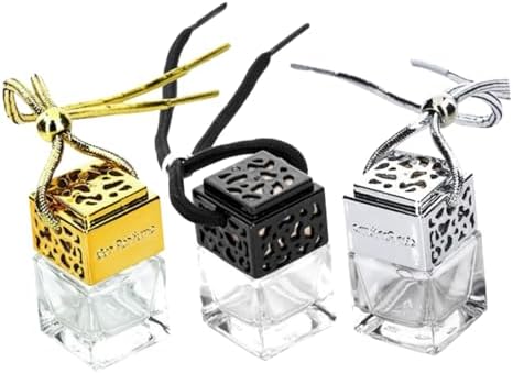 3Pcs Glass Perfume Bottle Pendant for Car Hanging Decoration