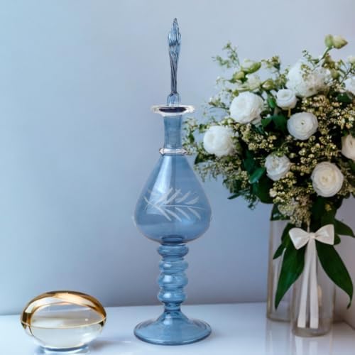 Ornamenta Handcrafted Blue Glass Perfume Bottle