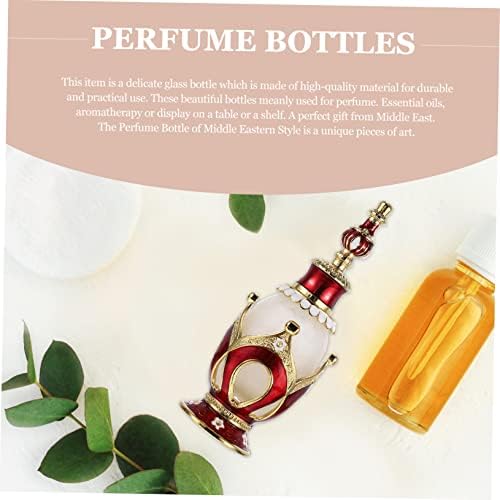 Didiseaon Vintage Glass Perfume Bottle with Alloy Crown Refillable Essential Oil Container