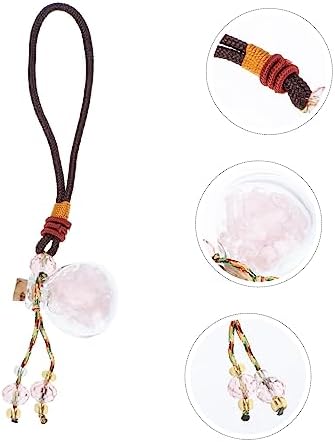 Natural Rose Quartz Car Hanging Perfume Bottle Pendant