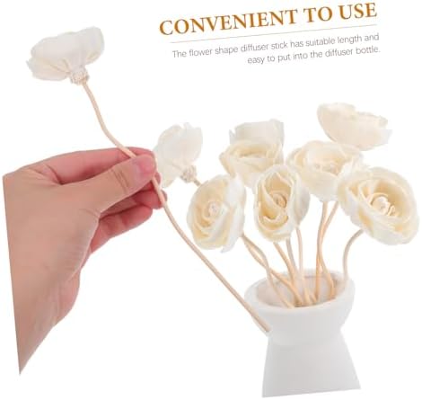 Alipis 8pcs Rattan Aromatherapy Diffuser Sticks with Flowers