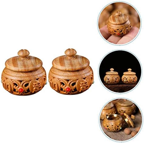 ABOOFAN 2pcs Hollow Car Diffuser Bottle Decorative Aroma Pendant for Scent Beads Vintage Design Holder for Home and Car
