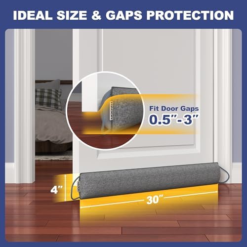 Hador 2 Pack Door Draft Stopper 30 Inch Grey