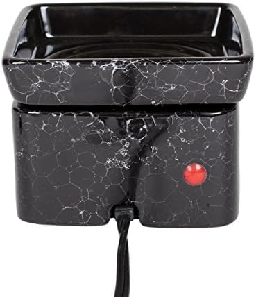 Black Ceramic Stoneware Electric 2-in-1 Candle Warmer