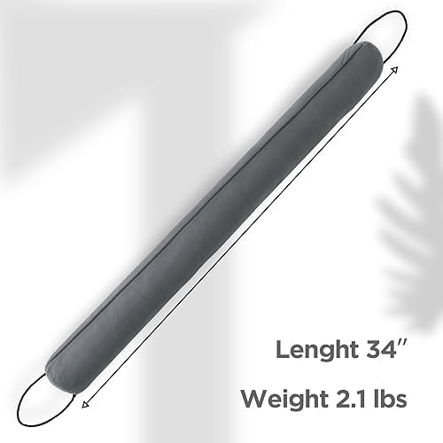 Sunolga 2 Pack 34 Inch Weighted Door Draft Stopper with Glass Beads and Cotton Machine Washable