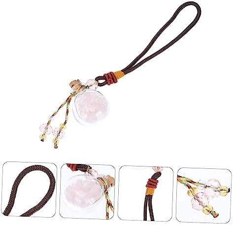 Natural Rose Quartz Car Hanging Perfume Bottle Pendant