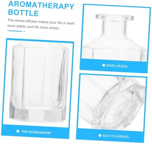 2Pcs Chic Refillable Aromatherapy Glass Essential Oil Diffuser Bottles for Home Decor and Office