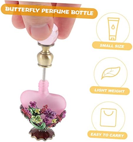 Retro Enamel Perfume Bottle 10ml Empty Glass Metal Holder