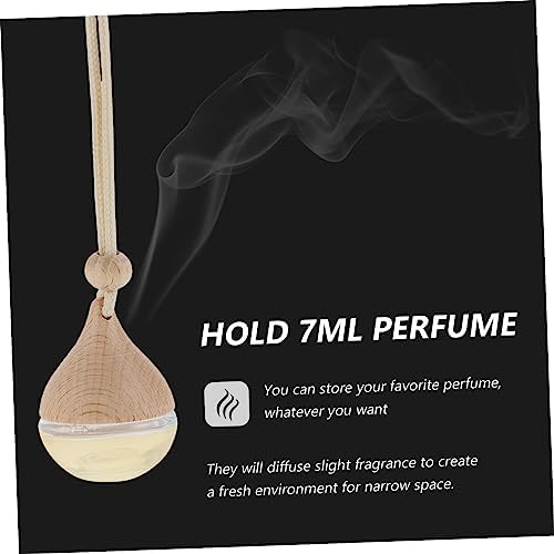 7ml Refillable Car Perfume Bottle Set of 6 Glass Aromatherapy Diffuser Decorative Hanging Bottle for Car