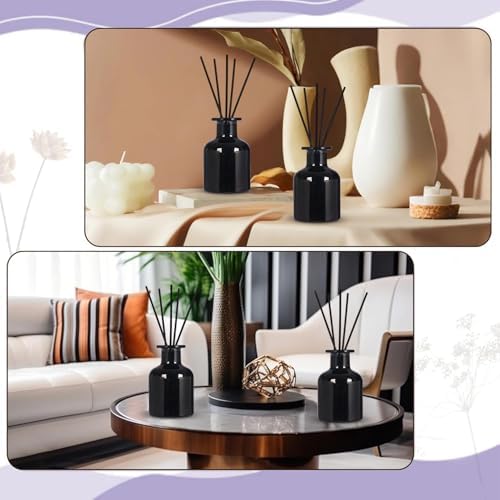 4 Pack Perfume Reed Diffuser Bottles with Gold Caps and Black Sticks