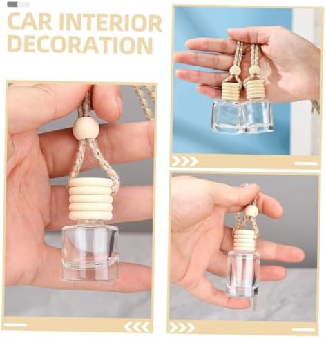 8pcs Car Glass Perfume Bottles Diffuser Pendant for Auto Decor Interior Decoration Hanging Scent Holder